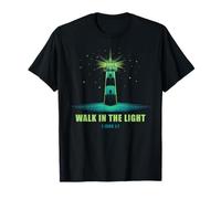Walk in The Light - 1 John 1:7 Christian Faith Bible Verse Maglietta