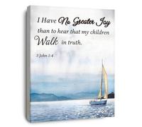 Walk in Truth Bible Verse Wall Art - 3 John 1:4 Christian Scripture Print on Canvas, Inspirational Joy Theme Decor for Living Room Bedroom Office Spiritual Gift(Unframed,16x24inch(40x60cm))