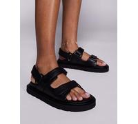 Walk London - Budapest - Sandali neri in pelle a strappo-Nero 37