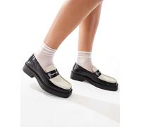Walk London - Taylor - Mocassini neri e bianco sporco con mascherina-Nero 37