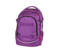 Walker 42041-053 - Zaino scuola Fame Uni Plum con 3 scomparti, tasche laterali e effetto luce, imbottitura posteriore, tracolla regolabile e pettorale