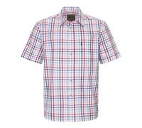 Walker and Hawkes - Camicia da Uomo - 100% Cotone - Maniche Corte/Plaid - Stile Campagna, rosso, XXXXXL