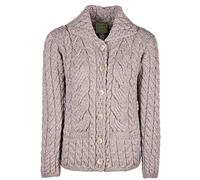 WALKER AND HAWKES - Cardigan da Donna con abbottonatura Harrison in Lana Merino supermorbida - Grigio Marmo - M EU 40-42 (UK 12-14)