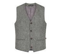 WALKER AND HAWKES - Gilet Harris Tweed Dalston da Uomo - Grigio Acciaio - EU 48 (UK 38)