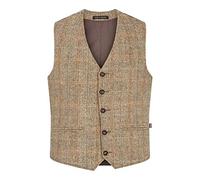 WALKER AND HAWKES - Gilet Harris Tweed Dalston da Uomo - Sabbia Bianca - EU 52 (UK 42)