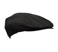 WALKER AND HAWKES - Premium Olive 100% British Millerain cotone cerato Belton Flat Cap Unisex, Nero , L