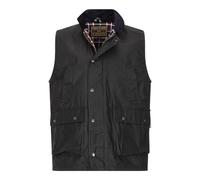 Walker and Hawkes Wax Winchester Gilet da uomo, in cotone cerato, impermeabile, con colletto in velluto a coste e fodera in tartan, Navy, X-Large