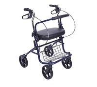 Walker, deambulatore Pieghevole a 4 Ruote con Sedile e Borsa - Ausilio per la Mobilità per Adulti, Anziani e disabili - Sedia da Trasporto in Alluminio It's so Kind of You, Blu