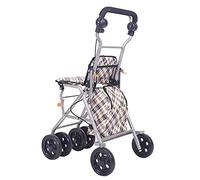 Walker, deambulatore Pieghevole - Deambulatore a 4 Ruote con Sedile e Borsa - Ausilio per la Mobilità per Adulti, Anziani, Anziani Shopping It's so Kind of You
