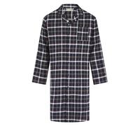 Walker Reid - Camicia da notte da uomo, a quadri, in cotone, con bottoni, a maniche lunghe, colore: nero, Nero , XXXL