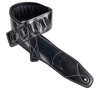 Walker & Williams super largo nero 10,2 cm, con imbottitura doppia tracolla in pelle per basso