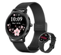 WalkerFit Smartwatch da donna, rotondo, display AMOLED da 1,32", con ricarica wireless/chiamate Bluetooth, oltre 100 modalità sportive, cardiofrequenzimetro, monitoraggio del sonno, contapassi, per