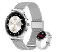 WalkerFit Smartwatch da donna rotondo, display HD AMOLED da 1,32", con ricarica wireless/chiamate Bluetooth, orologio da donna con oltre 100 modalità sportive, cardiofrequenzimetro, monitoraggio del