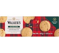 Walkers Gluten free Shortbread Lemon Ginger 140 gr Biscotti senza glutine Limone e Zenzero