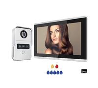 Walkie-talkie, 2MP 1080P Videocitofono da 10 pollici Touch Screen Big Tuya Wireless POE Campanello cablato for controllo accessi RFID Villa Flat(1v1)