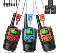 Walkie-Talkie Bambini Ricaricabili, Antifnuo Walkie Talkie Bambini 3 Pezzi, Ricetrasmittenti 16 Canali con LCD Retroilluminato Funzione VOX per Bambini di 3-12 Anni esterni, Campeggio, Escursionismo