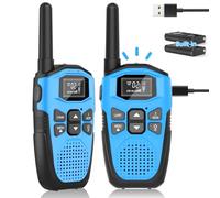 Walkie-Talkie Bambini Ricaricabili,NXGKET Radioline Woki Toki 16 Canali,Caricabatterie USB di tipo C,Con Torcia per Giochi all'aperto Campeggio Escursionismo,Regali per 3-12 Ragazze o Ragazzi