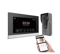 Walkie-talkie, di videocitofono Tuya Smart Home 7 pollici Touch Screen Accesso citofonico con telecamera campanello cablata 1080P 110 °(H-R6-P356B-M503BA)