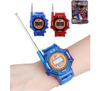 Walkie Talkie Orologio da Polso LCD Spia Agente Segreto con Ricetrasmittenti Altoparlante e Microfono Integrato Set 2 Orologi per Bambini Gioco Polizia Poliziotto Polizziotta Orologio Digitale