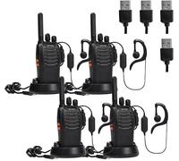 Walkie Talkie Ricaricabile Lunga Distanza 16 Canali VOX CTCSS/DCS Radio FM Ricet