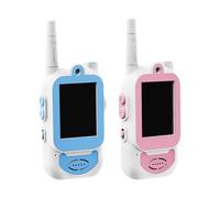 Walkie Talkie Video Bambini - 2 Pezzi Interfono Lungo Raggio | Intercom Video Junior Ricaricabile Con Custodia Siliconica Carina & Alteratore Vocale, Schermo Per Giochi All'Aperto Campeggio Giocattolo