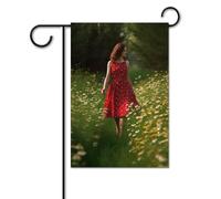 Walking Among Flowers Bandiera 30,5 x 45,7 cm Bandiere per esterni Divertente Bandiera per feste Banner Stampa su entrambi i lati Bandiere da giardino Benvenuto Fuori Cortile Bandiera per la casa