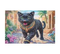 Walking Black Cat Puzzle 1000 Pezzi Rompicapo Per Team Building Attività Di Gruppo Collaborazione E Divertimento Regalo Festa Aziendale 1000 PCS