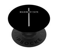 Walking By Faith Cross - Religioso cristiano minimalista PopSockets PopGrip Adesivo
