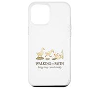 Walking By Faith Tripping Constantly Funny Christian Duck Custodia per iPhone 12 Pro Max
