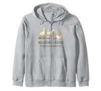 Walking By Faith Tripping Constantly Funny Christian Duck Felpa con Cappuccio