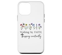 Walking By Faith Tripping Constantly Jesus Cross Christian Custodia per iPhone 12 mini