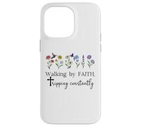 Walking By Faith Tripping Constantly Jesus Cross Christian Custodia per iPhone 14 Pro Max