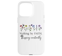 Walking By Faith Tripping Constantly Jesus Cross Christian Custodia per iPhone 15 Pro Max