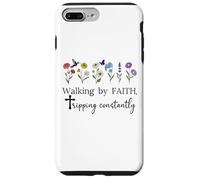 Walking By Faith Tripping Constantly Jesus Cross Christian Custodia per iPhone 7 Plus/8 Plus