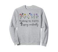 Walking By Faith Tripping Constantly Jesus Cross Christian Felpa