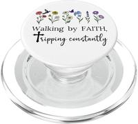 Walking By Faith Tripping Constantly Jesus Cross Christian PopSockets PopGrip per MagSafe