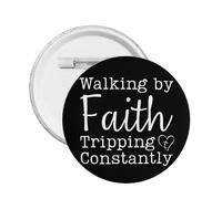 Walking By Faith Tripping Constantly spilla cristiana in metallo 1 pezzo
