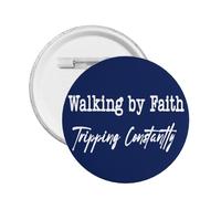 Walking By Faith Tripping Constantly spilla cristiana in metallo 1 pezzo