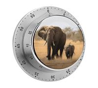 Walking Elephants Timer visivo mamma e bambino Timer da cucina Chef Timer da cucina con allarme forte Timer da tavolo meccanici Conto alla rovescia promemoria magnetico squisito timer corpo in acciaio