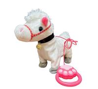 Walking Horse Toy, Electric Ride-along, Realistic Motion Plush Horse, Soft Huggable With Lead Rope For Guided Play, Interactive Kids Animal Toy With Usage For Preschoolers Boys Girls