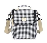 Walking Mum. Borsa termica per alimenti per bambini I Love Vichy, grande capacità, design versatile con manico corto e tracolla per portarlo sulle spalle. Colore: nero. Dimensioni: 26 x 23 cm, Nero