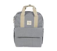 Walking Mum. Borsa zaino I Love Vichy. Borsa fasciatoio per passeggino. Design versatile con manici corti e cinghie per il trasporto sulle spalle. Colore: nero. Dimensioni: 37 x 28 x 12 cm.