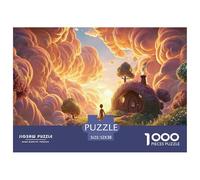 Walking on The Path of Light 1000 Pezzi Cartone Robusto Puzzle Cozy Fairy-tale Village Immagini Vibranti Gioco Per Famiglie Puzzle Decorazioni Per La Casa 52x38cm/1000pcs