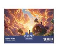 Walking on The Path of Light 1000 Pezzi Cartone Robusto Puzzle Cozy Fairy-tale Village Sfida Unica Gioco Creativo Puzzle Decorazioni Per La Casa 38x26cm/1000pcs