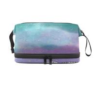 Walking Polar Bear - Trousse per cosmetici a doppio strato, per donne e ragazze, trousse da viaggio per trucchi, pratica borsa organizer con scomparto per pennelli, Multi, 27x15x14 cm/10.6x5.9x5.5 in,
