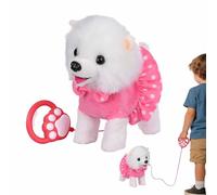 Walking Puppy Toy - Electric Barking Stuffed Dog, Remote Control Interactive Leash Soft Furry Pet Doll | Realistic Sound Barking Toy For Girls Kids Birthday Holiday Christmas Living Room Playroom