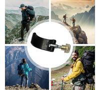 Walking Stick Lock - Aluminum Alloy 5x1.7x1.3cm | Climbing Pole External Lōck with Fasten Clamp, Trekking Polè Lock Replacement, Walking Pole Lōck Clips | Mountaineering Hiking Backpacking Outdoor