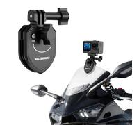 Walking Way Supporto a Clip per Parabrezza Motociclistico, per GoPro Hero 13/Max, Insta360 Ace Pro 2/X5, DJI Osmo 360/Action, Staffa a Morsetto Lega Alluminio, Accessorio Fotocamera per Riprese POV