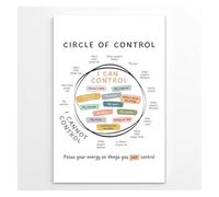 Wall Art Circle of Control Poster Growth Mindset Mental Health Chart What I Can Cannot Control Motivational Educational Print Classroom Office Decor(Unframed,12x18inch(30x45cm))