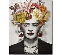 Wall Art Decor Pittura Frida Kahlo Poster e stampe su tela Bella donna con fiori Quadro su tela Opera d'arte per soggiorno Decorazioni per la casa, Senza cornice,50x70cm